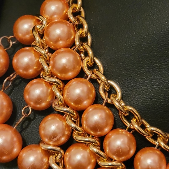 Estate Faux Pearl Bib Necklace - Picture 3 of 4